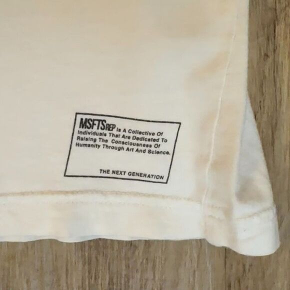 MSFTSrep Logo T-Shirt Abstract Back Graphic White Large Minimalist Tee - Picture 3 of 6